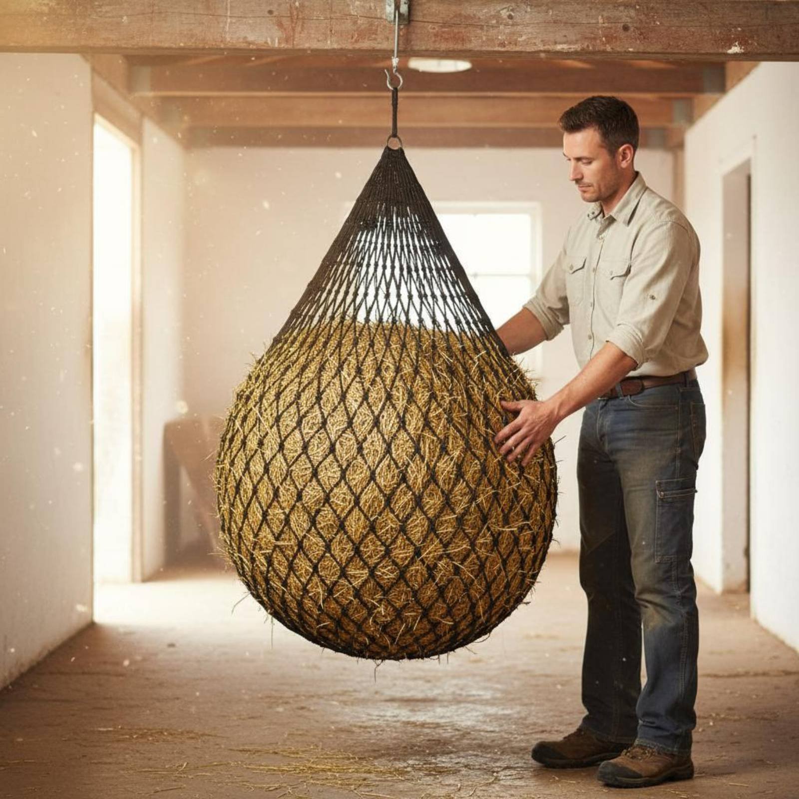 Mesh Net Bag - Grand sac filet à foin facile